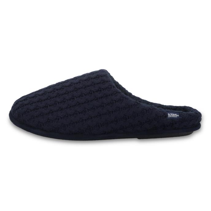totes toasties® Mens Knitted Mule Slippers Navy Extra Image 4